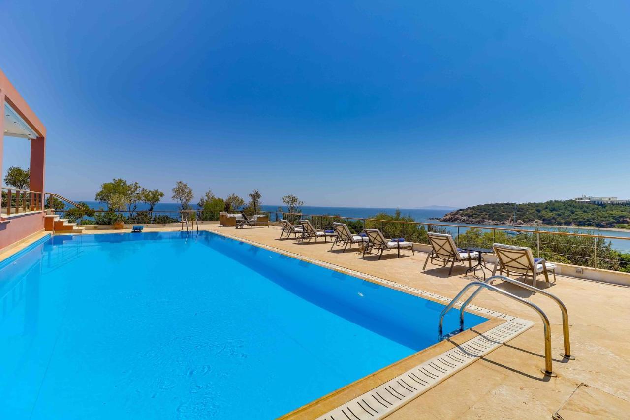 Black Diamond Beachfront Pool Villa Pasithea In Sounio, Athens Sounion Exterior foto