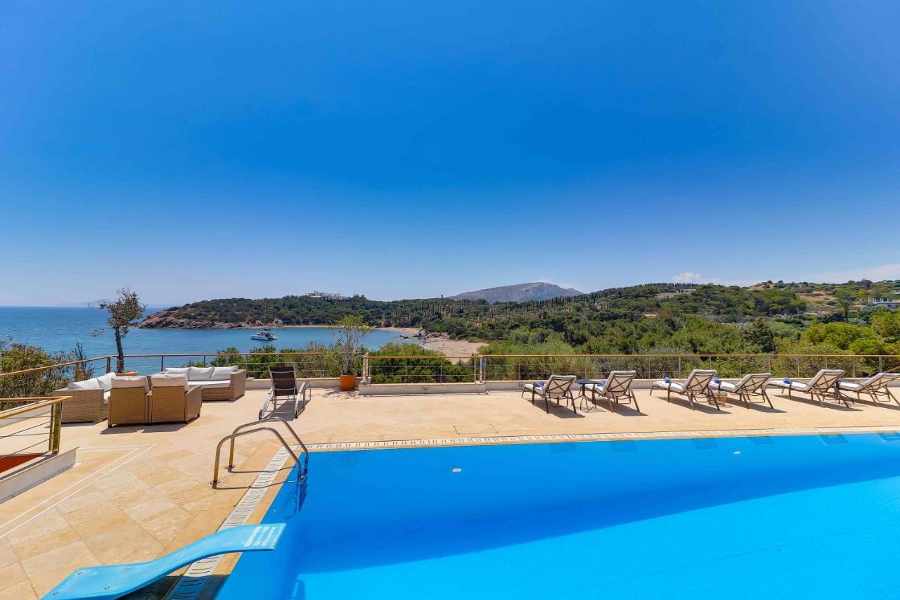 Black Diamond Beachfront Pool Villa Pasithea In Sounio, Athens Sounion Exterior foto
