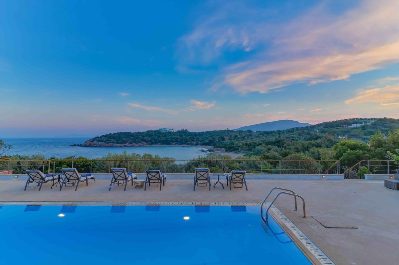 Black Diamond Beachfront Pool Villa Pasithea In Sounio, Athens Sounion Exterior foto