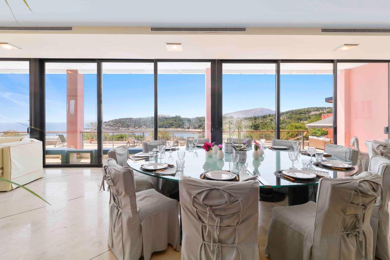 Black Diamond Beachfront Pool Villa Pasithea In Sounio, Athens Sounion Exterior foto