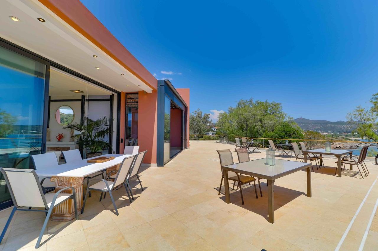 Black Diamond Beachfront Pool Villa Pasithea In Sounio, Athens Sounion Exterior foto